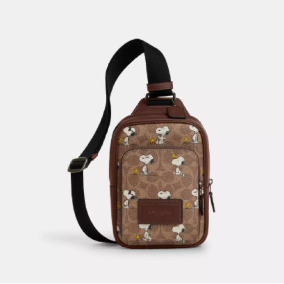 Coach Coach X Peanuts Racer Sling Pack In Signature Canvas With Snoopy Print - Picture 1 of 8